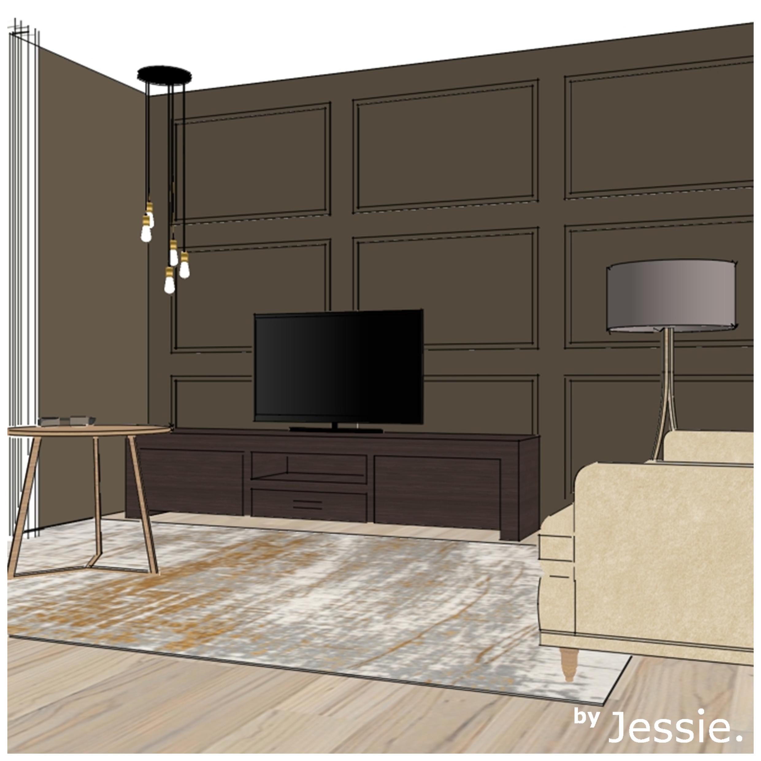 Portfolio byJessie. Woonhuis Ulft 3D Ontwerp televisie